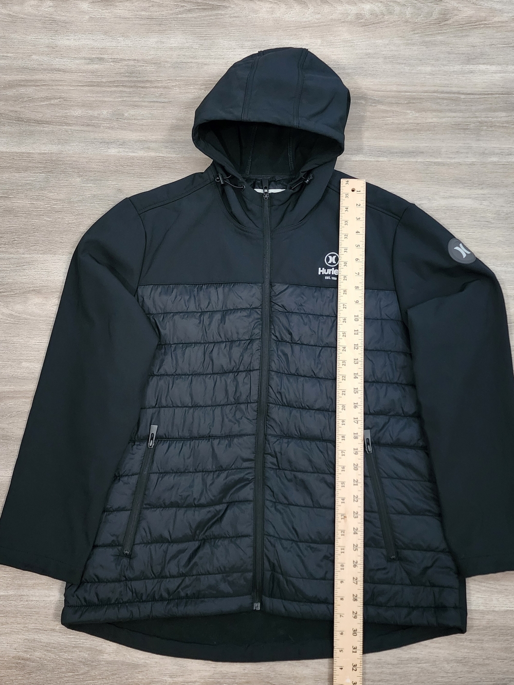 Hurley Stefan Hooded Puffer Jacket Men's Black XXL